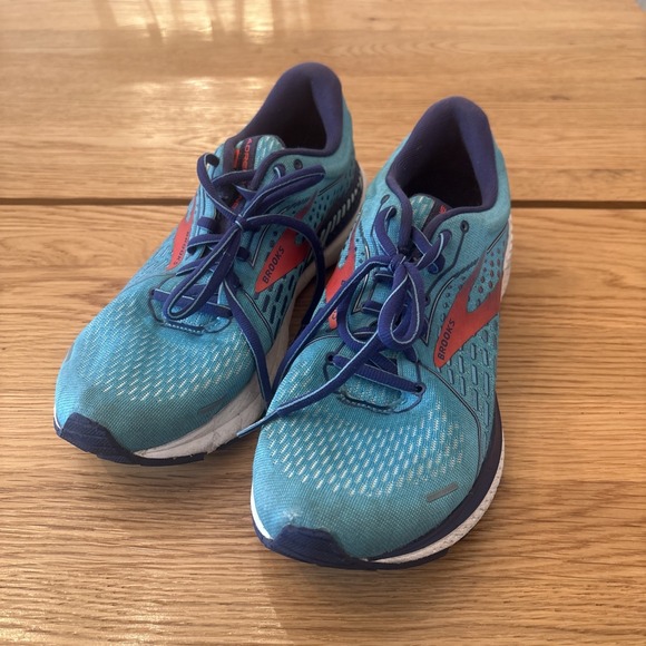 Brooks Women's Adrenaline GTS 21 Horizon/Blue Pink Running Shoes Sz 9.5 - Picture 1 of 7